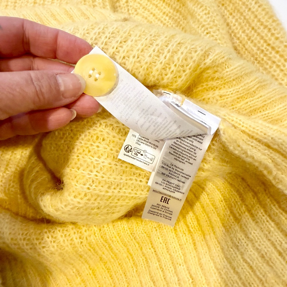 Yellow Women's Cardigan Sweater - Picture 5 of 7